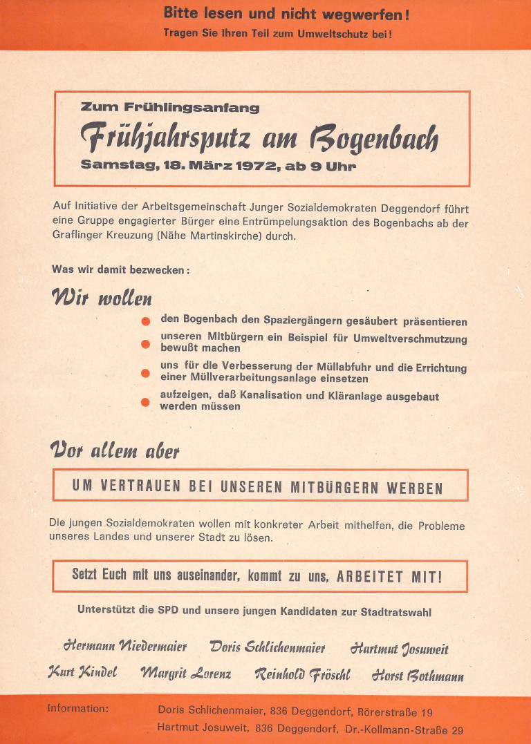 SPD 18. März 1972: Die "Erfindung" des Umweltschutzes in Deggendorf